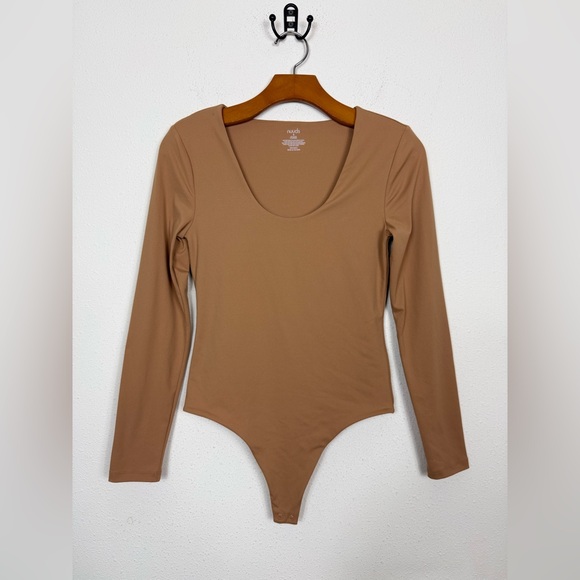 nuuds Tops - Nuuds Brown Long Sleeve Bodysuit Sz Small